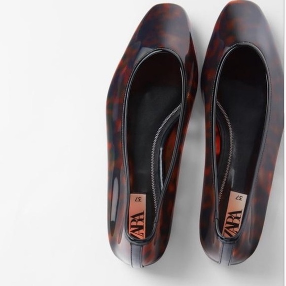 Zara Tortoiseshell Effect Ballet Flats - Picture 6 of 8